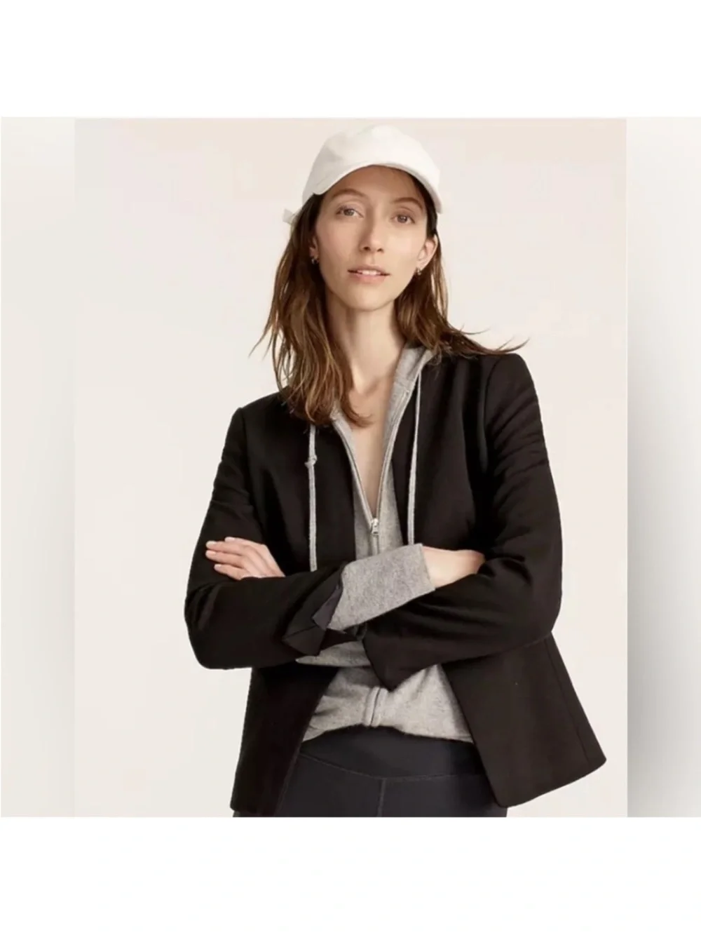 J. Crew Going-out blazer in stretch twill Black Open-Front Women's Jacket 12